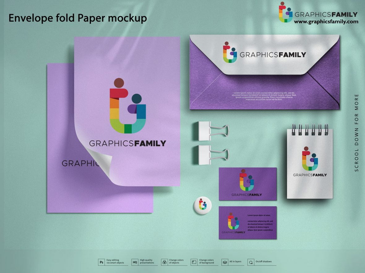 Envelope Fold Paper Mockup