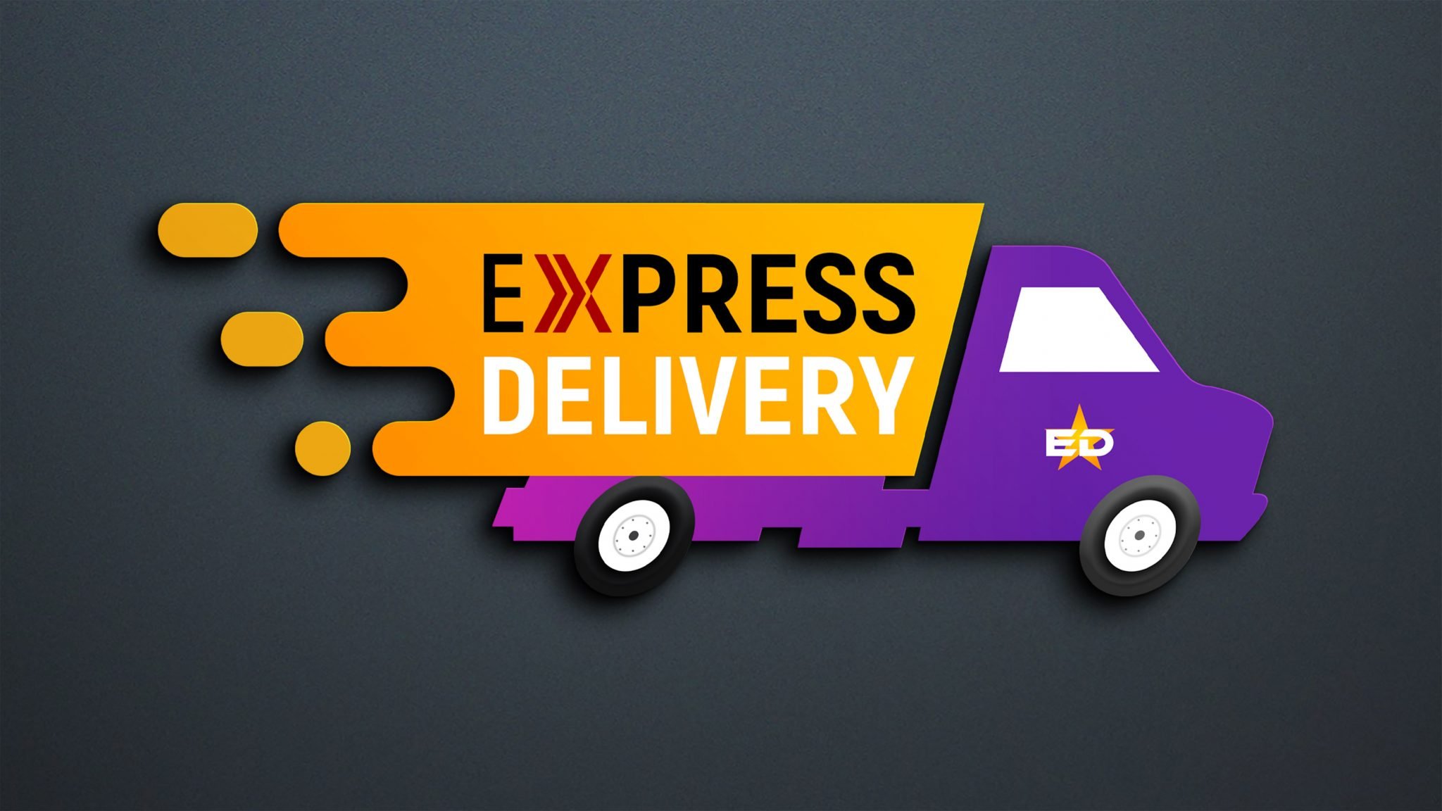 letter mockup Express delivery logo design psd – graphicsfamily