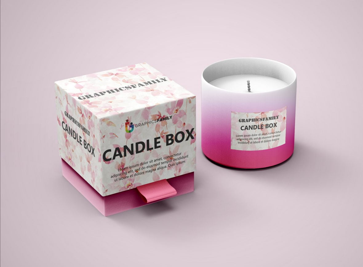 Free Candle Box Mockup by GraphicsFamily