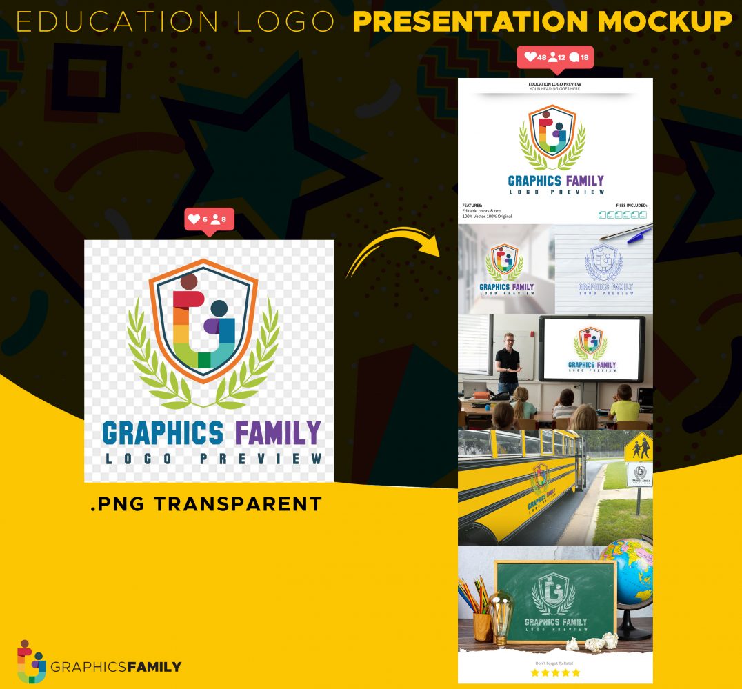 Download Education Logo Presentation Mockup - GraphicsFamily
