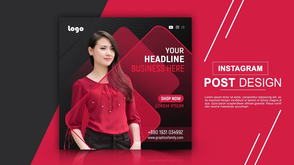 Free Fashion Instagram Post Template PSD – GraphicsFamily