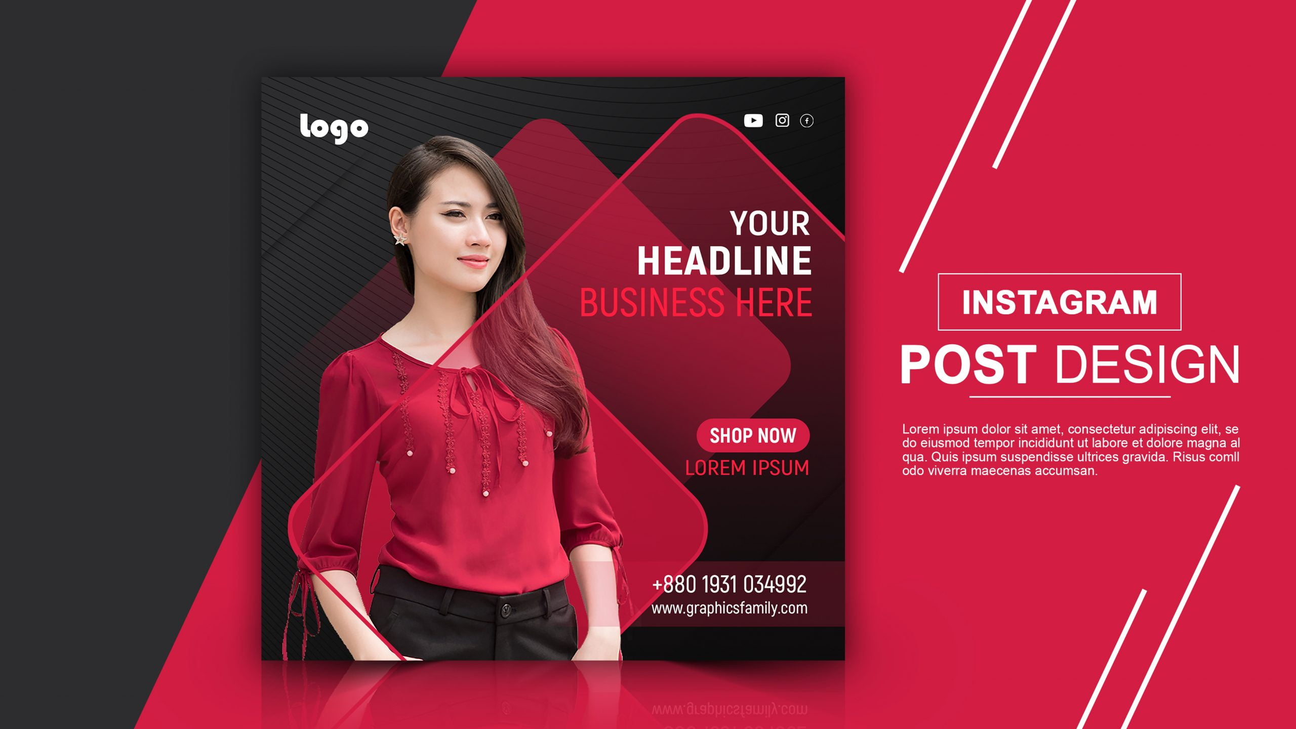 Free Fashion Instagram Post Template PSD GraphicsFamily Free Fashion Instagram Post Template PSD GraphicsFamily