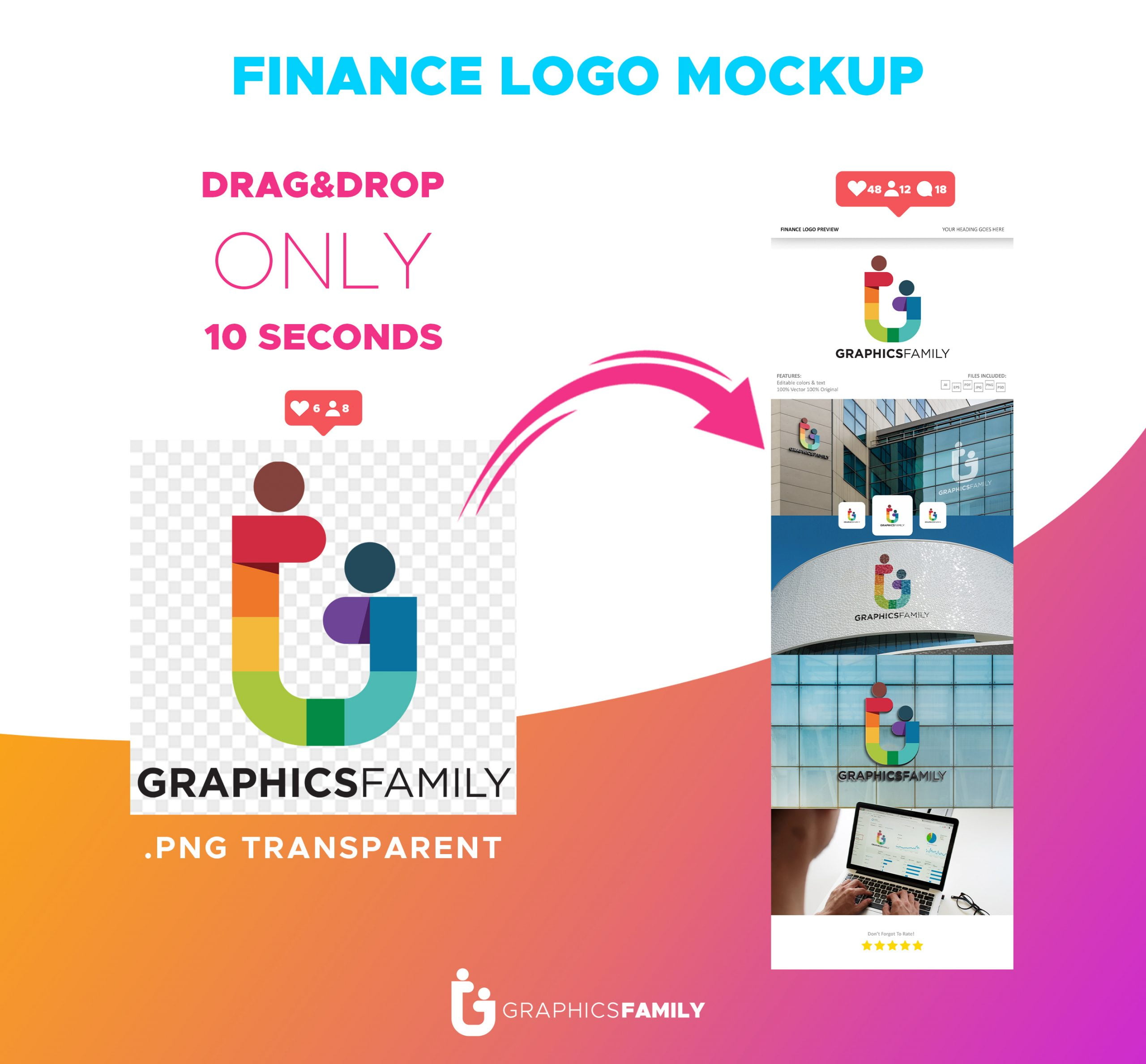 Finance Logo Mockup Template – GraphicsFamily