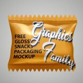 Free Glossy Snacks Packaging Mockup