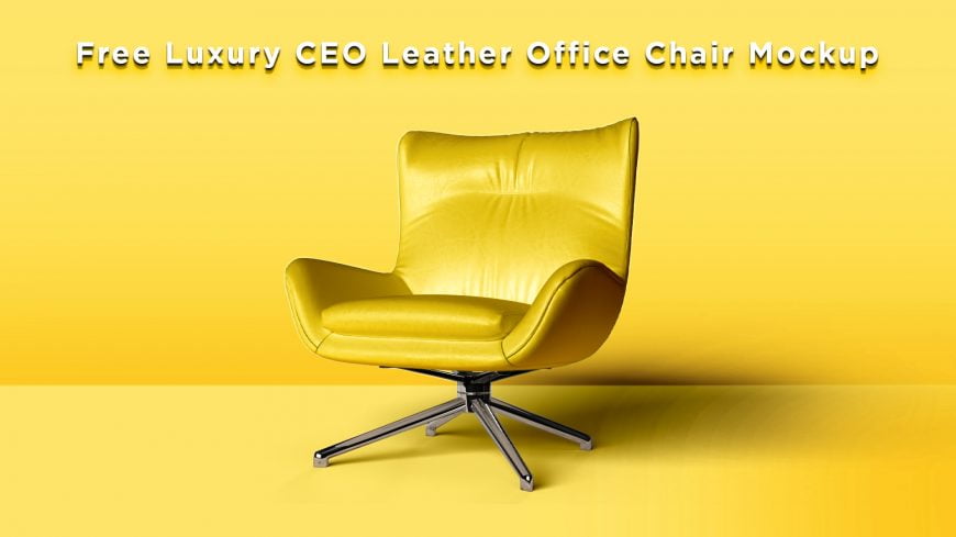 Free Luxury CEO Leather Office Chair Mockup by GraphicsFamily