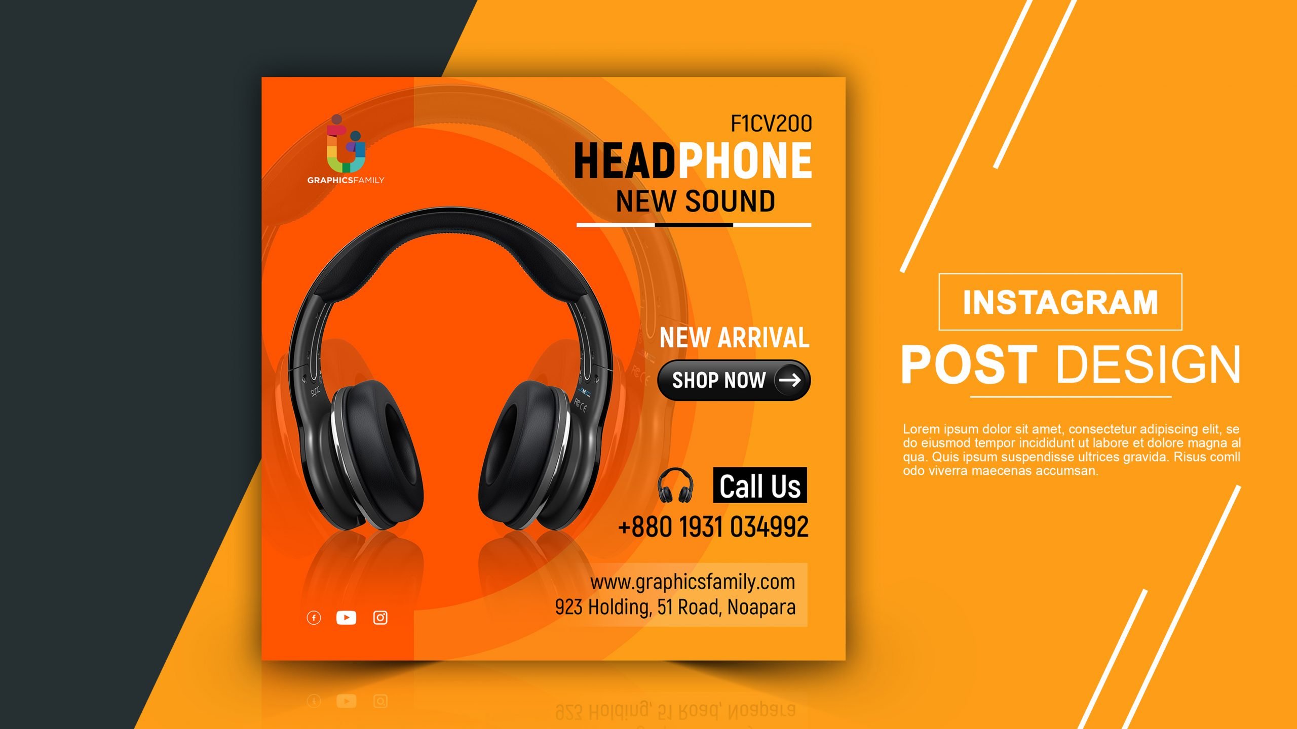 Download Music And Sound Instagram Post Template Psd Graphicsfamily