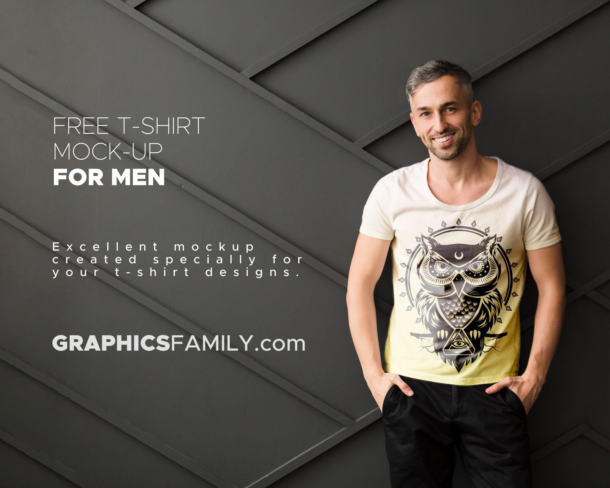 Free PSD T-Shirt Mock-up for Men – GraphicsFamily