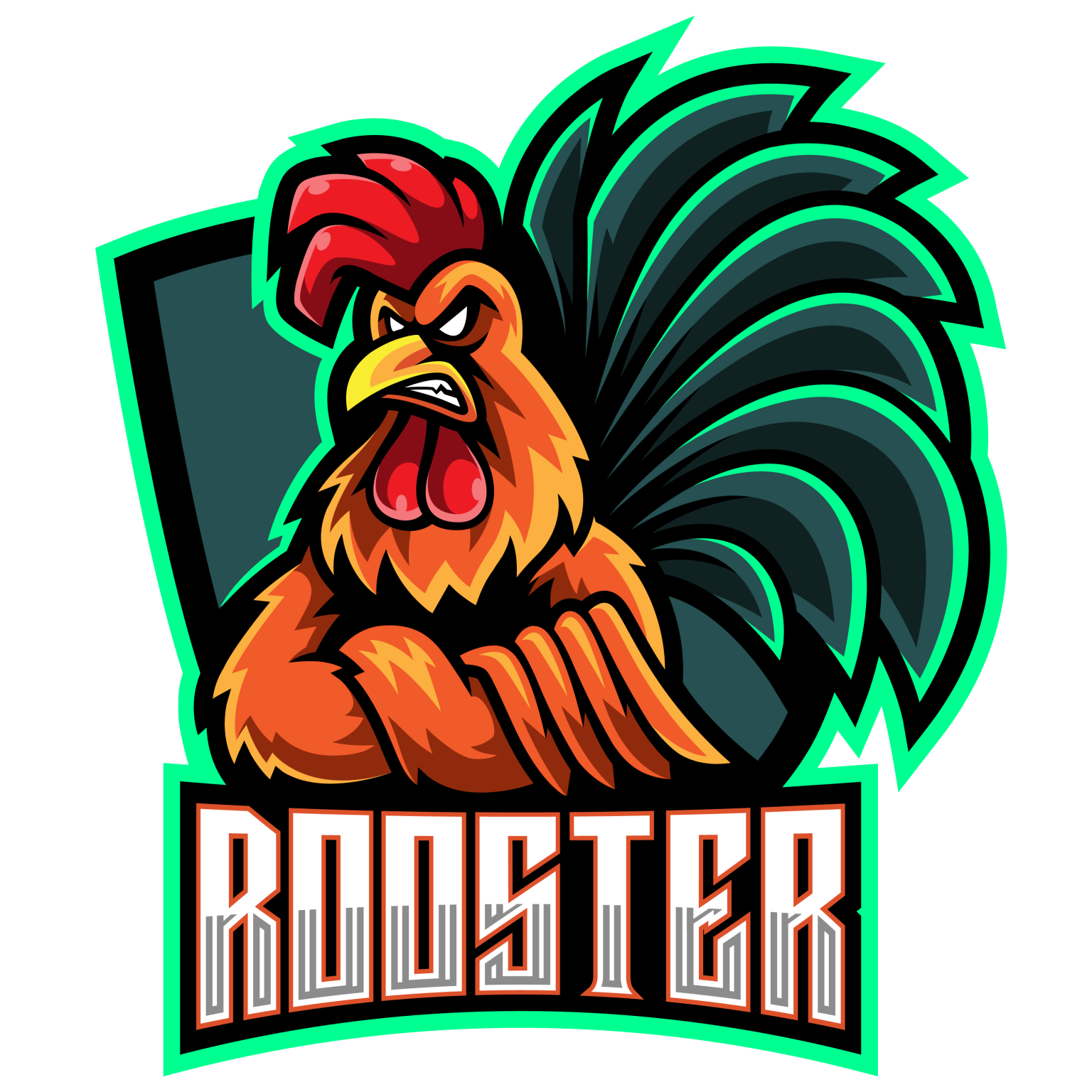 Free Rooster Mascot Logo – GraphicsFamily