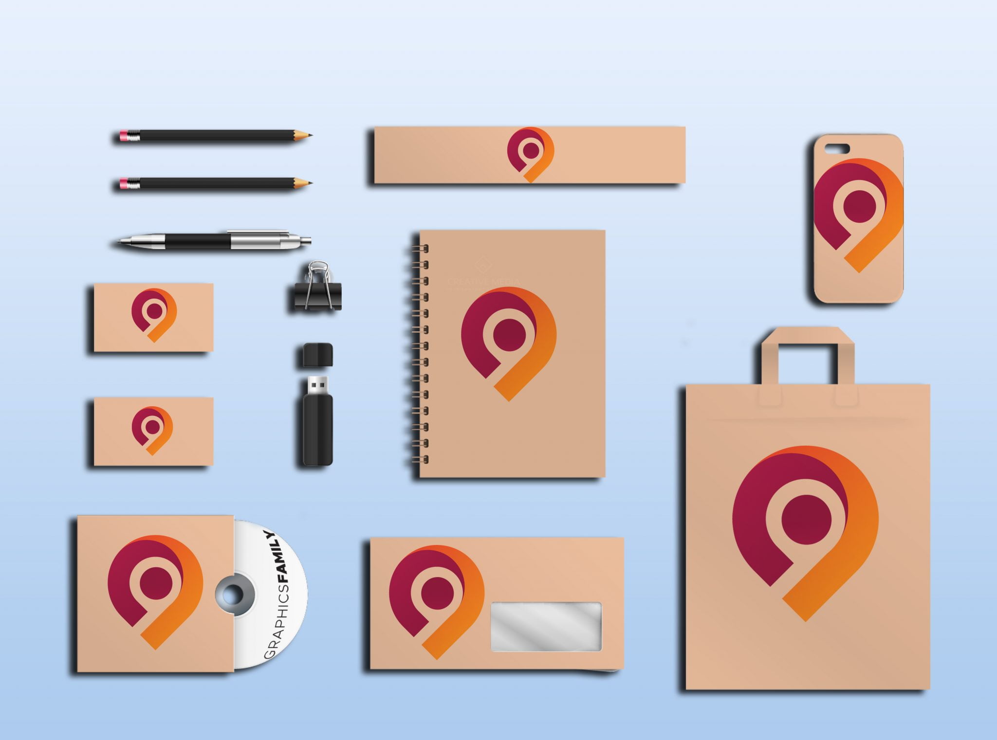 Stationery Mockup with Banner GraphicsFamily