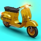 Free Vintage Scooter PSD Mockup