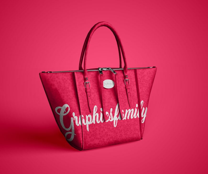 Free Woman Fashion Bag Mockup by GraphicsFamily