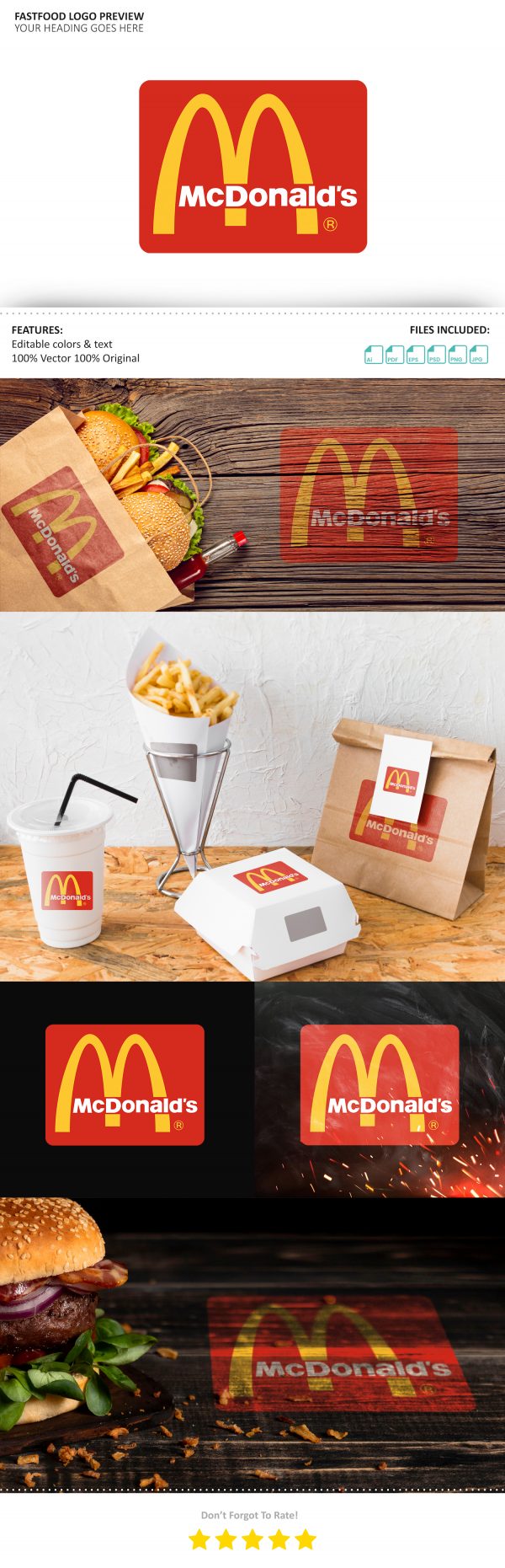 Fast Food Logo Mockup GraphicsFamily The 1 marketplace