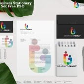 Modern business stationery collateral set Free PSD