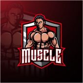 Muscle Fighter Esports Mascot Logo