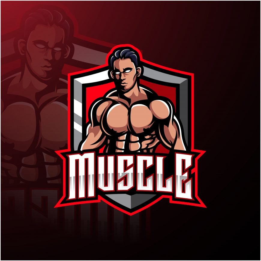 Muscle Fighter Esports Mascot Logo