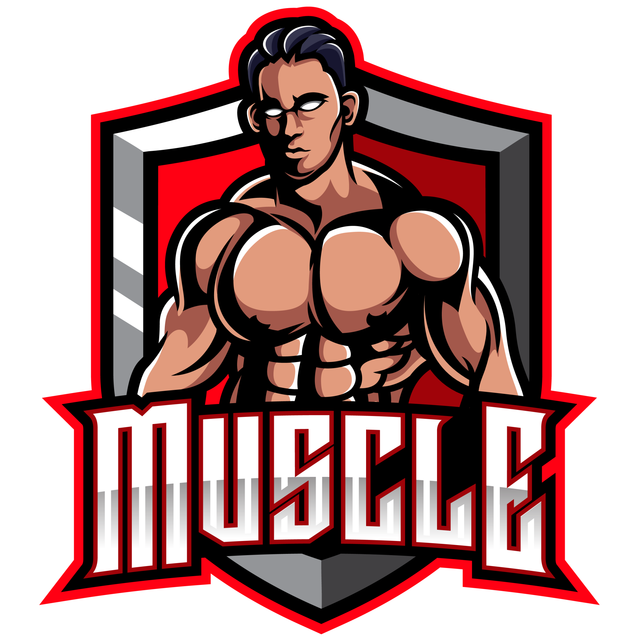 Muscle Fighter Esports Mascot Logo – GraphicsFamily