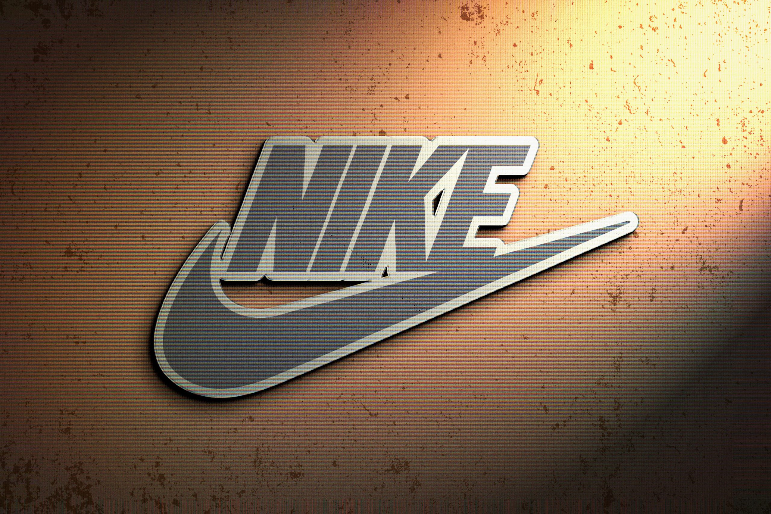 Nike Logo Example of Photoshop Logo Mock-up with Retro Effects Download
