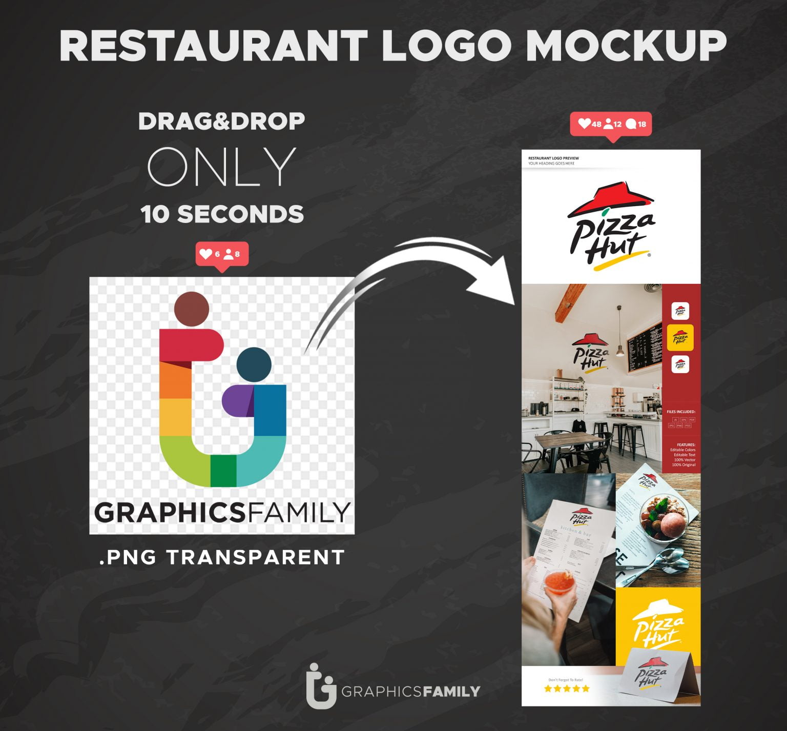 Download Restaurant Logo Mockup Template - GraphicsFamily
