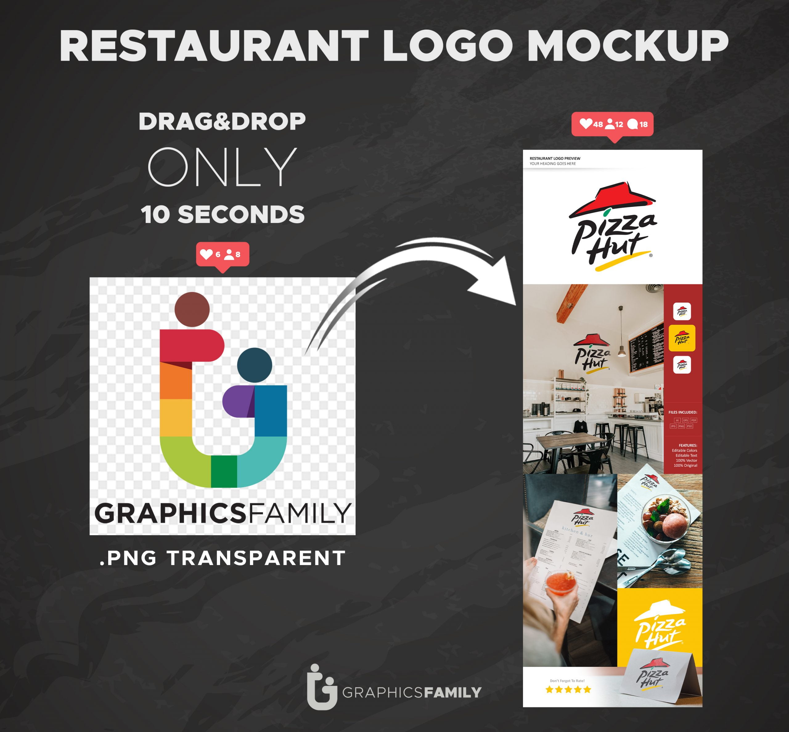 Download Restaurant Logo Mockup Template Graphicsfamily