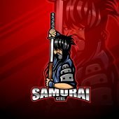 Samurai Girl Esports Mascot Logo