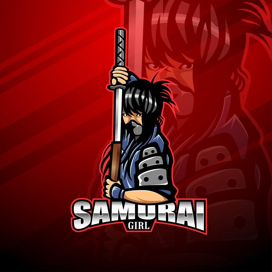 Samurai Girl Mascot Logo
