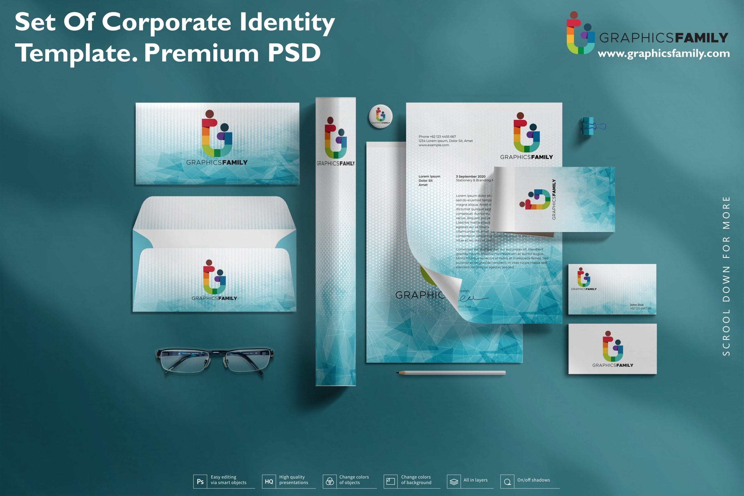 Set of Corporate Identity Template Premium Quality PSD – GraphicsFamily