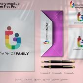 Stationery Mockup of Cover Free PSD