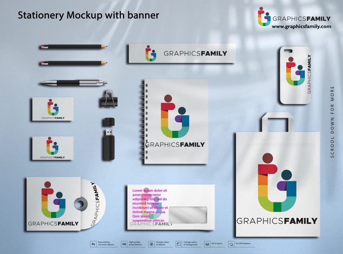 Stationery Mockup with Banner