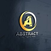 Abstract Letter A Logo Design Free PSD