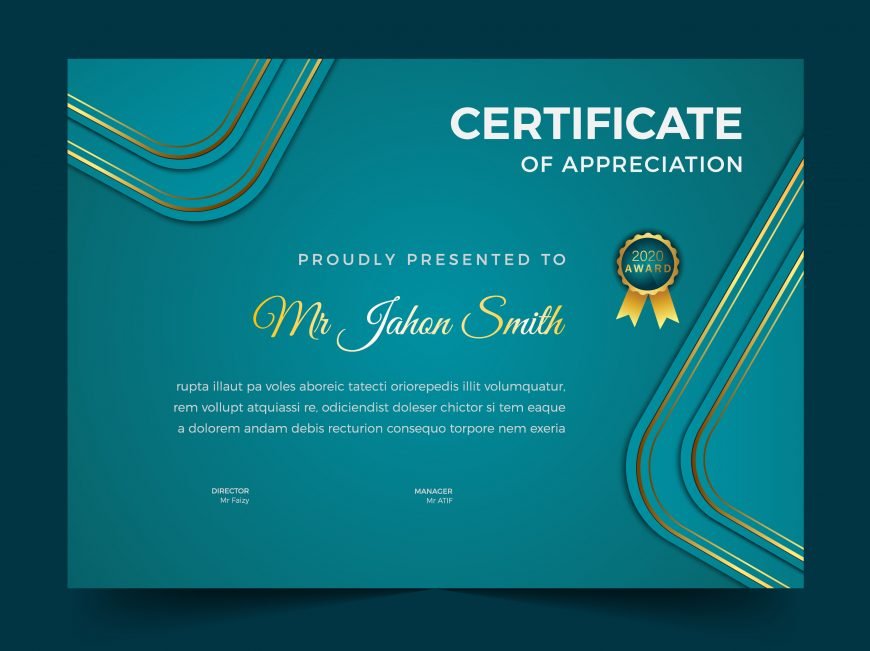 Achievement Certificate Cover Design Template