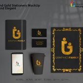 Black And Gold Stationery MockUp Classy and Elegant