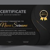 Black and gold multipurpose certificate template design