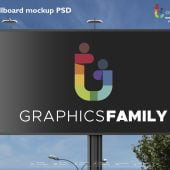 Blank billboard mockup Free Psd