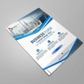 Blue and white business brochure