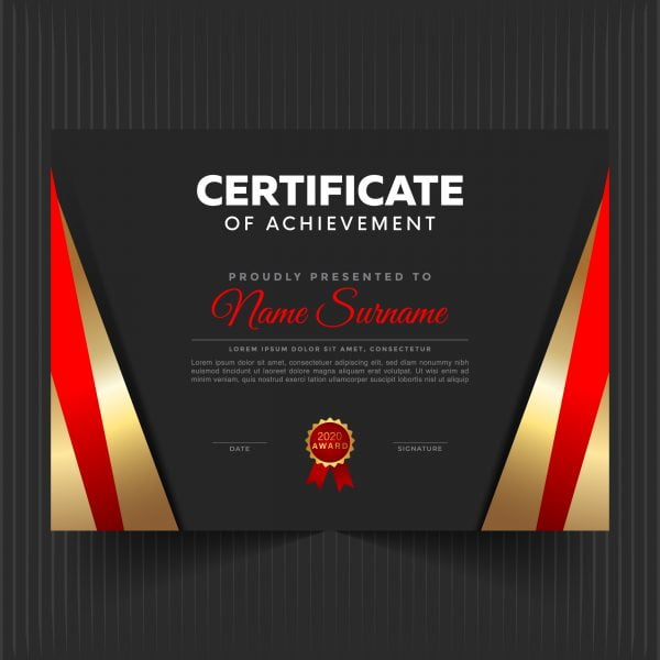 🏆 Free Certificate Template Design With Luxury Pattern – GraphicsFamily