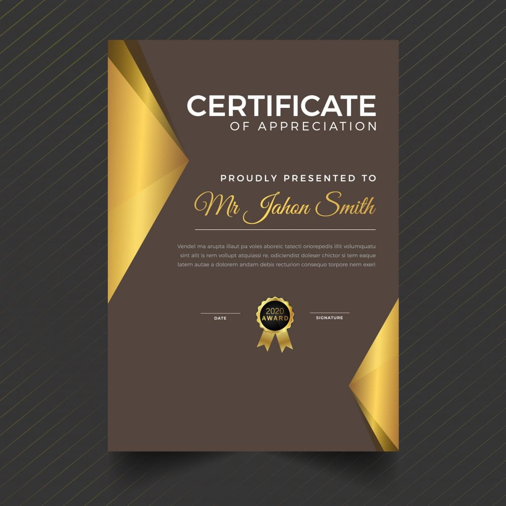 Certificate Template With Luxury And Modern Pattern Diploma Vector Illustration