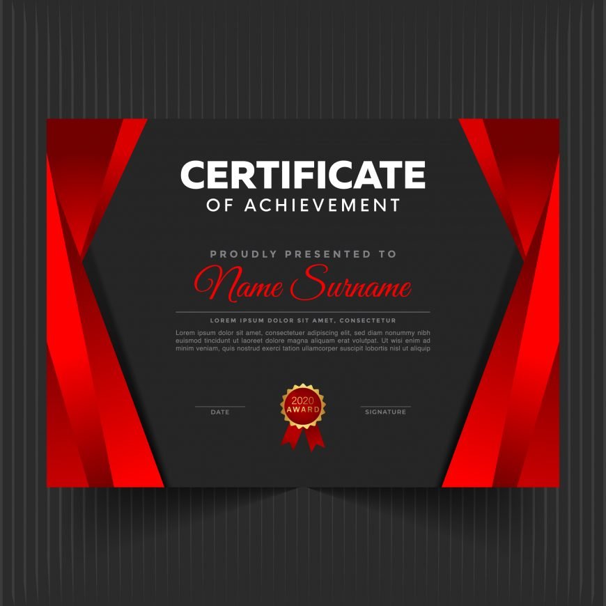 Certificate award template for multipurpose use design