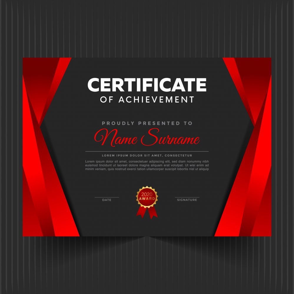 Certificate award template for multipurpose use design