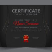 Certificate of appreciation black professional template