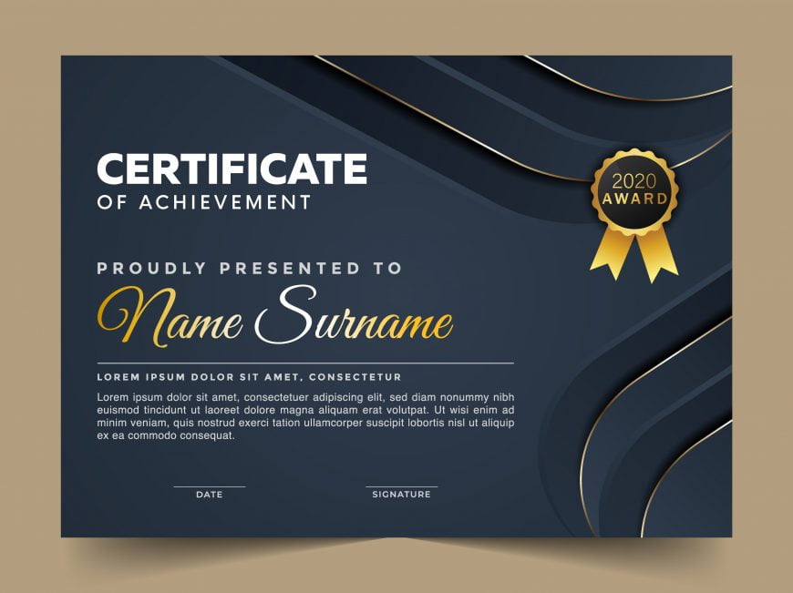 Certificate template with Luxury and modern pattern