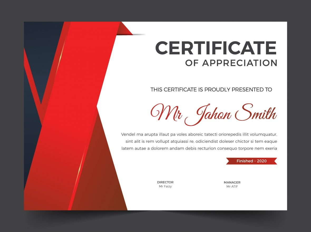 Certificate template with clean and modern pattern