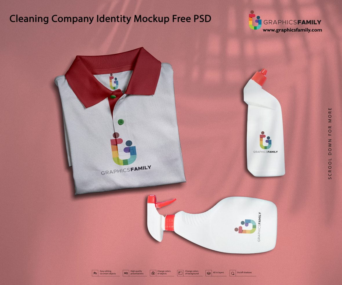 Cleaning Company Identity Mockup Free PSD