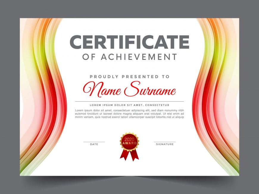 Colorful recognition certificate