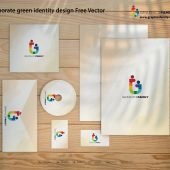 Corporate green identity design Free Vector
