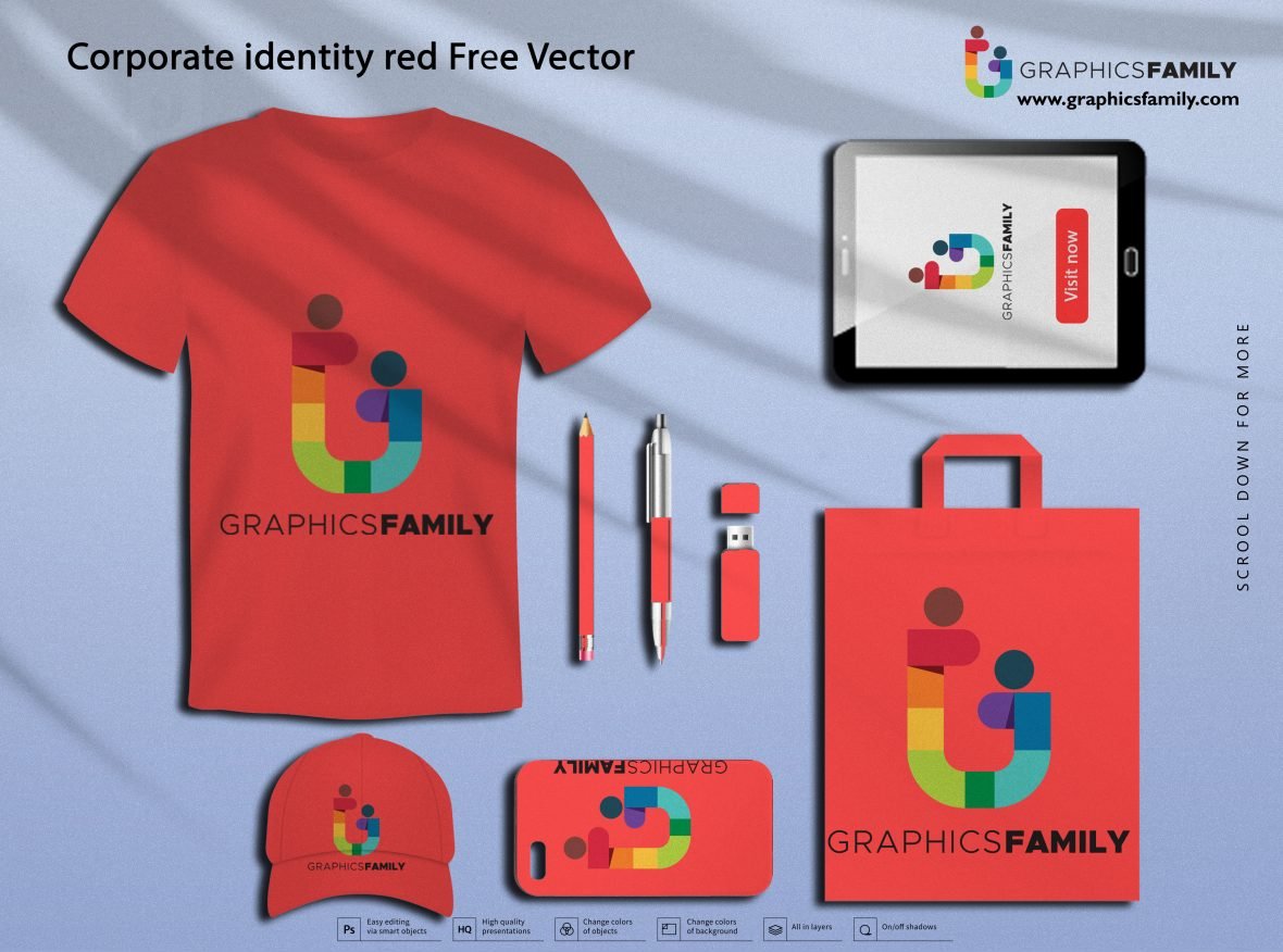 Corporate identity red Free Vector
