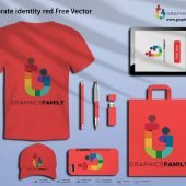 Corporate identity red Free Vector