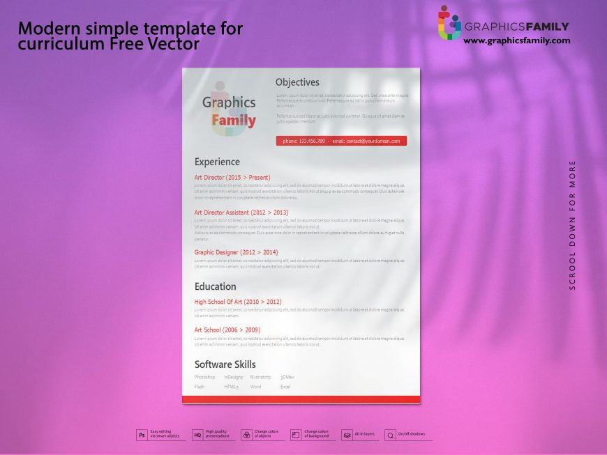 Curriculum Vitae Modern Template Design Download