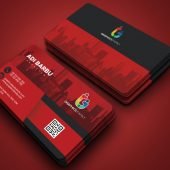 Dark red Real Estate Business Card Professional Template Design