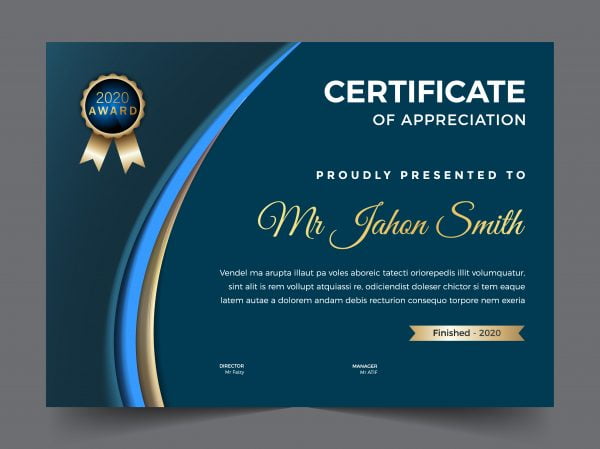 ⓵ Diploma Vector Template – GraphicsFamily