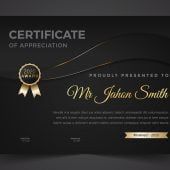 Diploma certificate template in dark theme